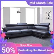 NUCCA N6740 L Shape sofa with adjustable headrest [Can choose colour] [Can choose Casa Leather or Water Resistance Fabric]