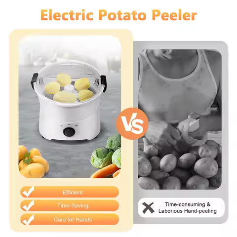 85 W Electric Potato Peeler, One-button Drive Automatic Peeler Spinner, Vegetable Dehydrator, Max Ca