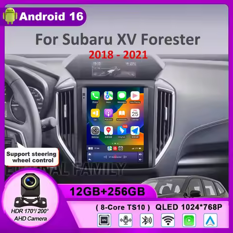 9.7 inch Android16 For Subaru XV Forester 2018-2021 Car Radio For Tesla style screen lMultimedia Vid
