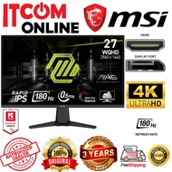 MSI 27'' LED GAMING MONITOR (MAG275QF 2K) RAPID IPS/WQHD/0.5MS/DP/HDMIx2/A/VESA/180HZ
