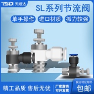 Trachea Connector Quick Pneumatic Speed Regulating Valve Throttle SL4-M5 SL6M5 6-01 8-01 10-02