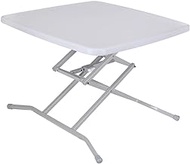BZHJYLGA Folding Table Foldable Desk Multifunctional Simple Square Plastic Dining Notebook Desks Freely Lift Height Indoor Home Apartment, 2 Colors (Color : White, Size : 71cmx71cmx72cm)