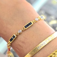 Genuine Sapphire Wrist + Real Diamonds Total Diamond Weight 90 Cents Gold 11.75 Grams Length 18 Cm. 