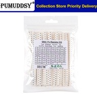 1500 Pcs SMD 0603 Resistors Assorted Set (60 Values x 25Pcs) 0ohm - 10M Ohm 1/10 Watt 1% High Precis
