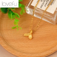 18K Saudi Gold Pawnable Fishtail Pendant Clavicle Necklace