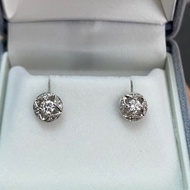 K18 18K 750 white gold diamond pierced earrings
