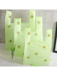 20入組印有酪梨圖案的塑膠購物袋，適用於烘焙、甜點、水果、食品和手工藝品包裝