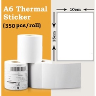 350pcs King Roll Thermal Sticker A6 Paper Roll Airway Bill Sticker Thermal Label AWB Consignment Note 订单打印纸 TS01