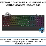 Keyboard Gaming HP K120 Membrane With Chocolate Keycaps RGB - Original