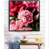 Peony canvas print 60x60 with frame