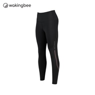 Wakingbee x Ari Track Tights (Black) เลกกิ้งใส่วิ่ง ผ้าเย็นใส่สบาย กระชับ แห้งไว กันยูวี เอวสูง มีกร