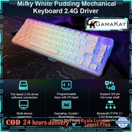 GK GAMAKAY LK67 65% RGB Mechanical Keyboard with Knob, Triple Mode Bluetooth/USB-C Wired/2.4GHz Wireless 67 Keys Pudding PBT Keycaps Hot Swappable Backlit Gaming Keyboard