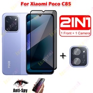 (2 trong 1) Kính cường lực chống nhìn trộm phim cho Xiaomi POCO C85 4G mịn bọc hoàn toàn chống nổ ch