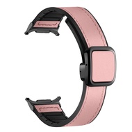 Dây đeo từ tính cho Samsung Galaxy Watch 8 Classic 7 FE 40mm 44mm 46mm Da thật + Vòng đeo tay silico