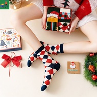 BW66#Christmas Stockings Gift Box4Double Gift Box New Year Gift Socks Christmas Socks Women's Mid Tube Stockings Winter
