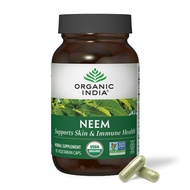 ORGANIC INDIA Neem Leaf Capsules, Herbal Supplement - Supports Skin, Immune, & Liver Health, Detox, 