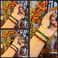 Agarwood Bracelet Mixed with 4-leaf clover & stones