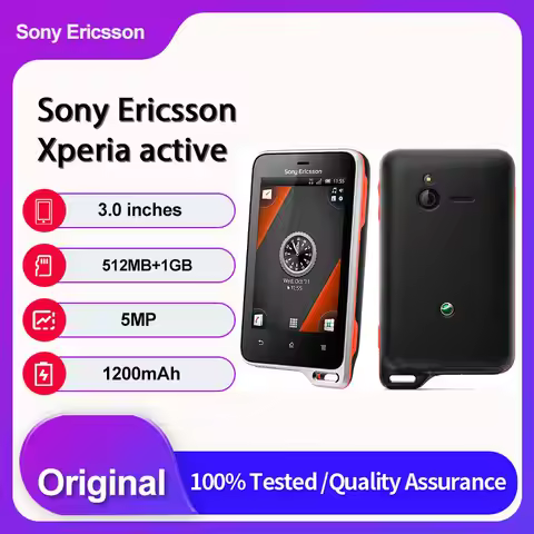 Original Unlocked Sony Ericsson Xperia active ST17i 2G/3G Bluetooth Mobile Phone 3.0 inches 1200mAh 
