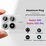For Redmi K90 5G 2025 Max HD Glitter Diamond Metal Ring Camera Glass Lens Protector For Xiaomi Redmi