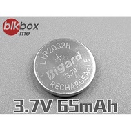 2 Pcs One Standard High Capacity LIR2032 3.7V 65mAh Rechargeable Battery CR2032 Replacement (BB-L203
