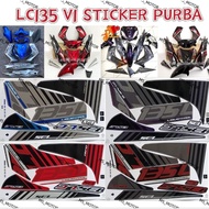 LC135 V1 BODY COVER STICKER STRIPE COVER SET (28) MERAH PURBA HITAM BATMAN BIRU PURPLE PURBA