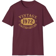 Men's cotton T-shirt 53rd Birthday for Women Her 53 Years Old Men for Him Vintage 1972 Tee Shirt 53 