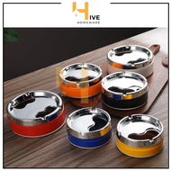 Hive Swivel Lid Ashtray/Portable Rotation Enclosed Ashtray/Thick Stainless Steel Cigarette Ashtray