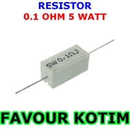 RESISTOR 0.1 OHM 5 WATT 5 PERCENT R 5W FVKOTIM CHALK