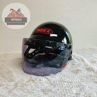 หมวกกันน็อค Index  Lady หมวกกันน็อคครึ่งใบ พร้อมชิวหน้าสีชา ของแท้ (สีดำ)