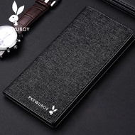 Long Wallet for Men Ultra-Thin Leather Wallet Integrated Men's Canvas Youth Personality Wallet Multi