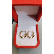 10KARATS GOLD Cutie BUBBLE LOOP EARRINGS 5 cents size