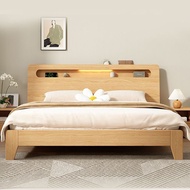 Wood Bed Frame with Headboard and Foot Board Double Bed Solid Wood Platform Bed Frame, Easy embly