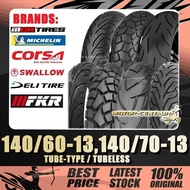 TAYAR 140/60-13,140/70-13 MCR,SWALLOW,DELI,CORSA,MICHELIN,FKR TUBELESS/TUBE-TYPE TYRE [TY14X13]