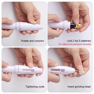 Electric Nail File Drill Machine Plastic Acrylics Pedicure Manicure Polish White Tool Drilling Battery