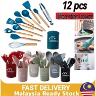 ATLAS 12Pcs Alat Memasak Set Alat Memasak Dapur Alatan Silikon Set Memasak Set Aksesori Dapur Rumah