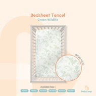 [IMMEDIATE SHIPPING] Tencel Bedsheet - Cute Tencel Bedsheet - Baby Loop - Green Wildlife, 70x130x10