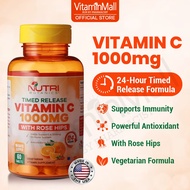 Nutri Botanics Vitamin C 1000mg + Rose Hips Time Release Tablet - Vitamin C Supplement Immune - 60's