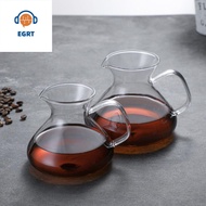 EGRT Glass Coffee Pot Graduated Scale Heat Resistant Espresso Pots Coffee Server 300/450ml Coffee Filter Cup Home