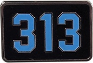 Detroit 313 Area Code Lapel Pin – Cast Cloisonne Enamel – 1" x 5/8" – Detroit Shirt Company Exclusiv