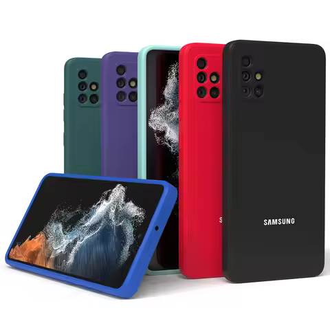 For Samsung Galaxy A51 A71 Case Soft Silicone Silky Touch Cover For A 51 A71 4G Liquid Protective Fa