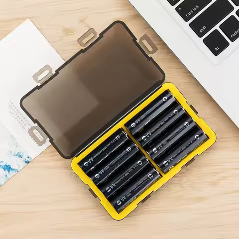 AA Battery Storage Case Holder Organizer Compact PC Battery Box for 8pcs AA or 14500 Batteries Water