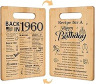 65th Birthday Gifts for Women Men,Back In 1960&Recipe for A Happy Birthday Double sided Cutting Boar