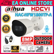 Dahua 8MP 4k Ultra HD 8.0MP Resolution Outdoor IR Bullet CVI Camera HAC-HFW1800TP-A CCTV Support Nig