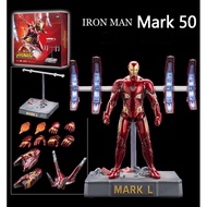 ZD TOYS IRON MAN MK 50 Ver. 2.0+LED Nano Floating Weapon 1/10 scale PVC Action Figure 18 cm