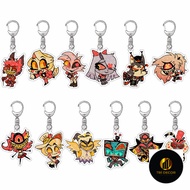 Helluva Boss Anime Keychain Dust Angel 3 Vees Men Key Chains for Women Fashion Kawaii Enlightenment