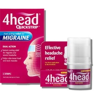 4 Head Levomenthol Stick for Headache Relief Migraine | 4HEAD Quickstrip Hydro Gel Strips