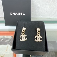 (❌已出) 全新未使用品 23v Chanel 小方糖 水鑽logo耳環 earrings