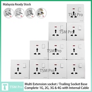 Multi Extension socket / Trailing Socket Base Complete 1G 2G 3G & 4G with Internal Cable