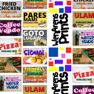 Ulam Siomai Pizza Goto Fishball Chicken for sale Laminated, Waterproof Sticker & PVC Signage