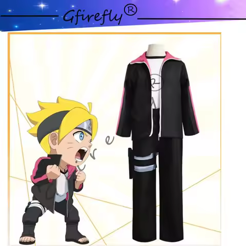 Anime BORUTO Cosplay Costume NEXT GENERATIONS Uzumaki Boruto black coat headband suit man boys cospl